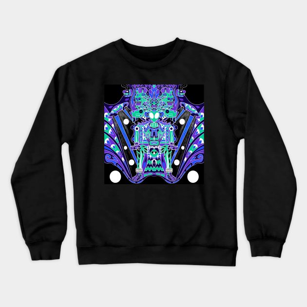 the alien mictlan portal ecopop Crewneck Sweatshirt by jorge_lebeau